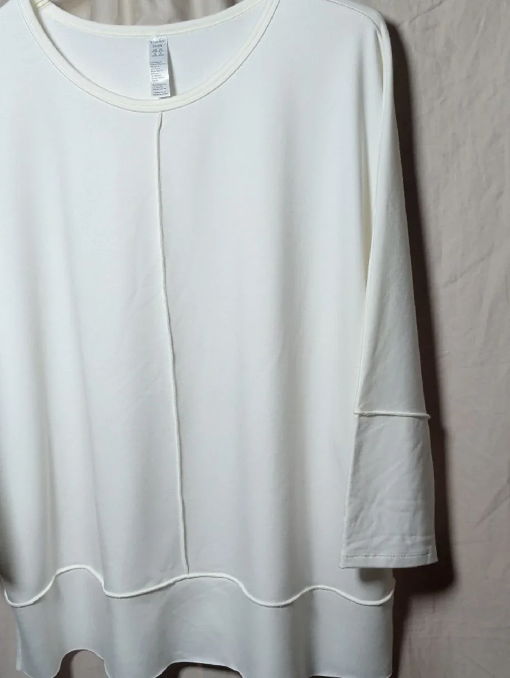 SPANX Cream Relaxed Seam-Detail Tunic Resort Shopping Active Wear
